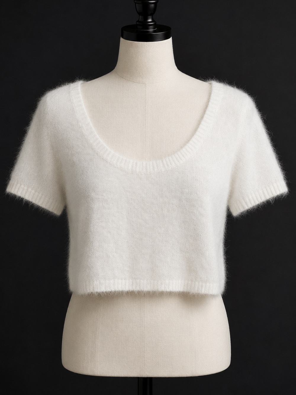 Cotton Candy LA Fuzzy White Knit Top